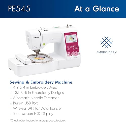 Embroidery Machine, 135 Built-in Designs, 4" x 4" Hoop Area S37955