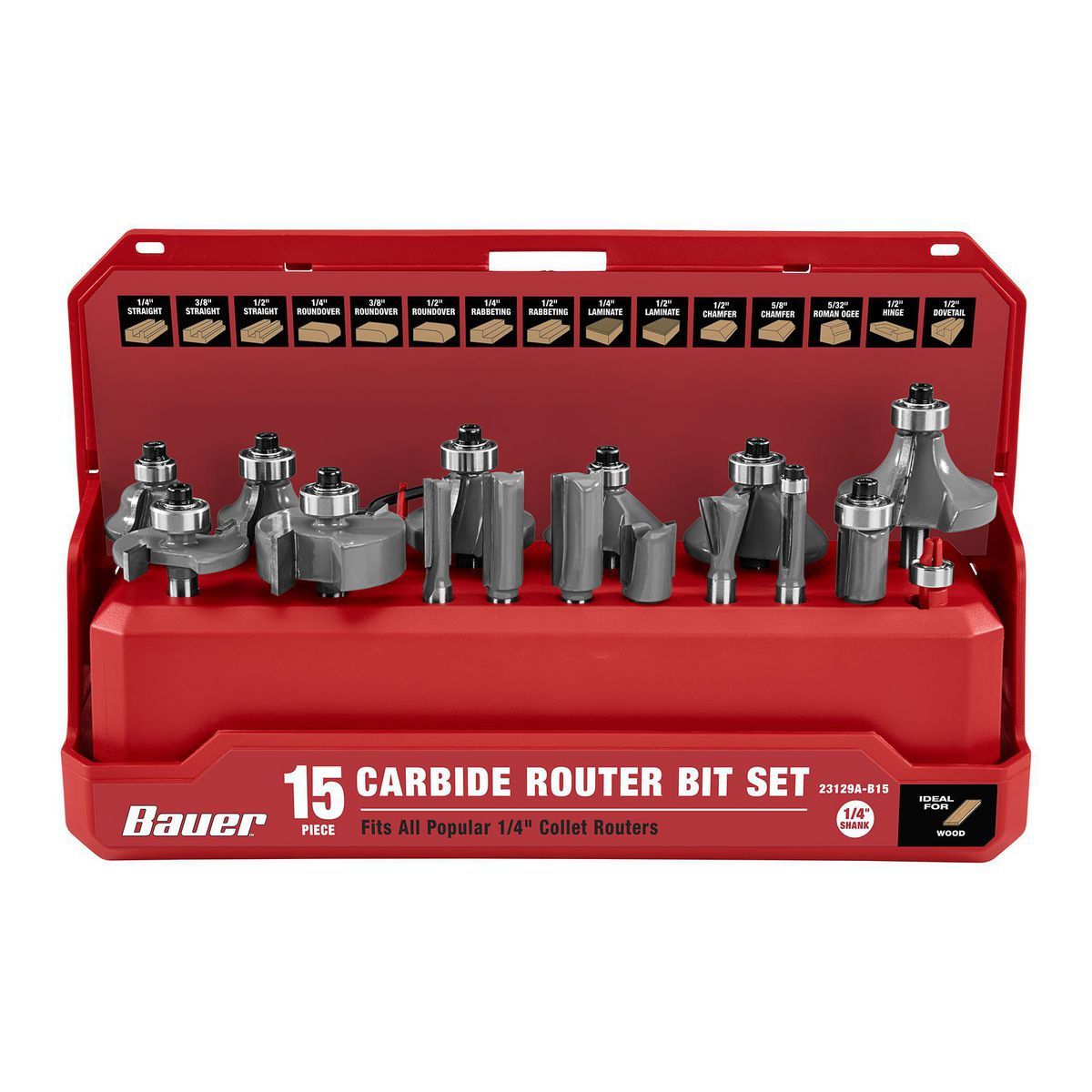15-Piece Carbide Router Bit Set T501148