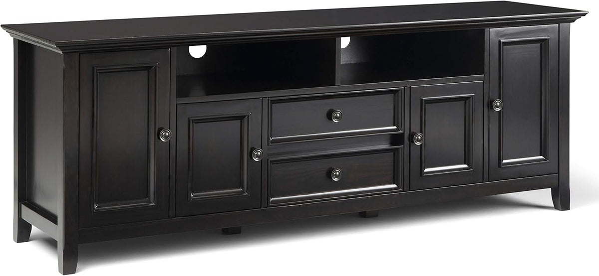 72 inch Solid Wood TV Media Stand with Storage Shelves and Cabinets B4138