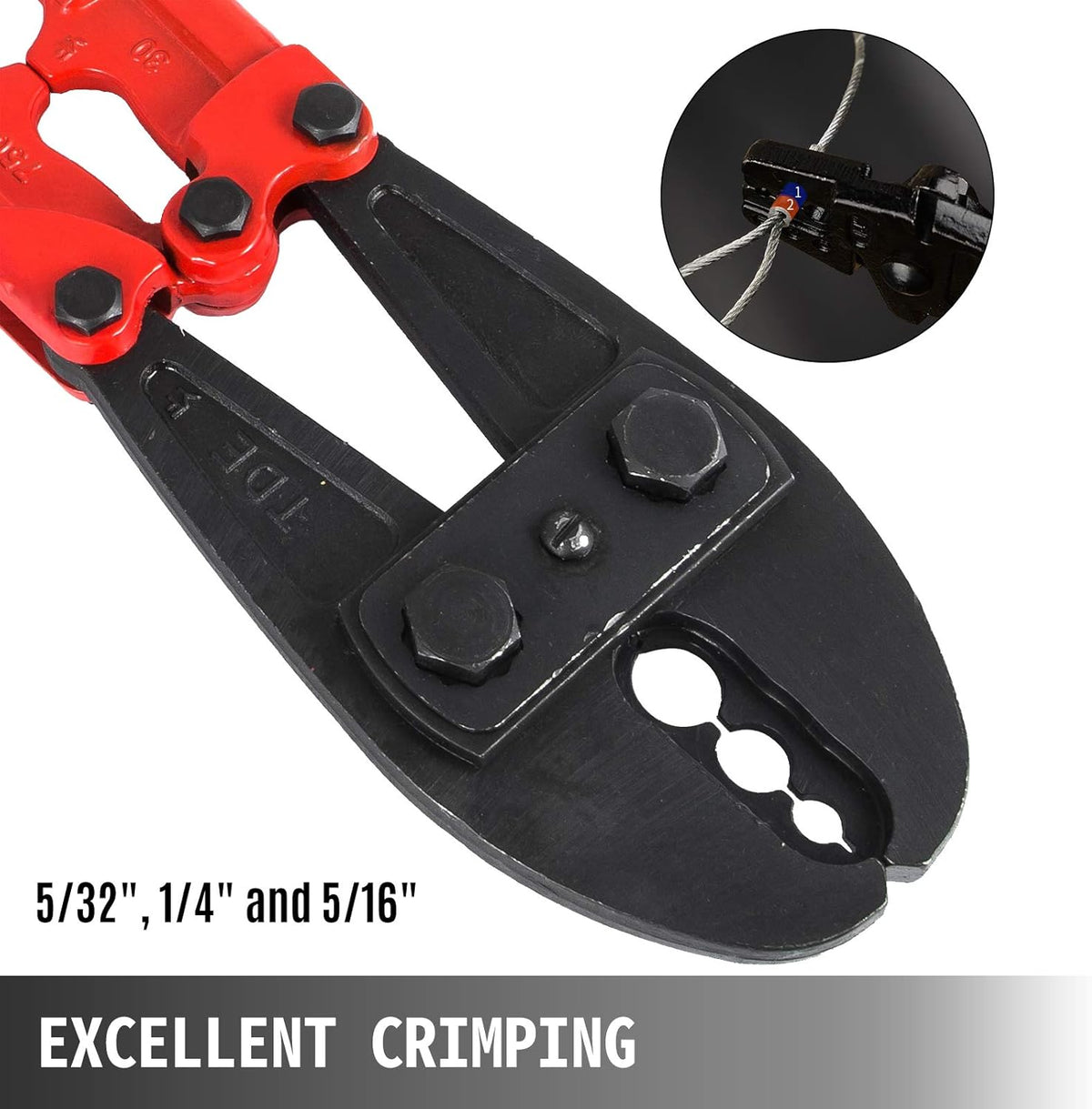 Hand Swager Crimper 30 Inch Swaging Tool for 5/32" 1/4" 5/16" Wire Rope Y16316