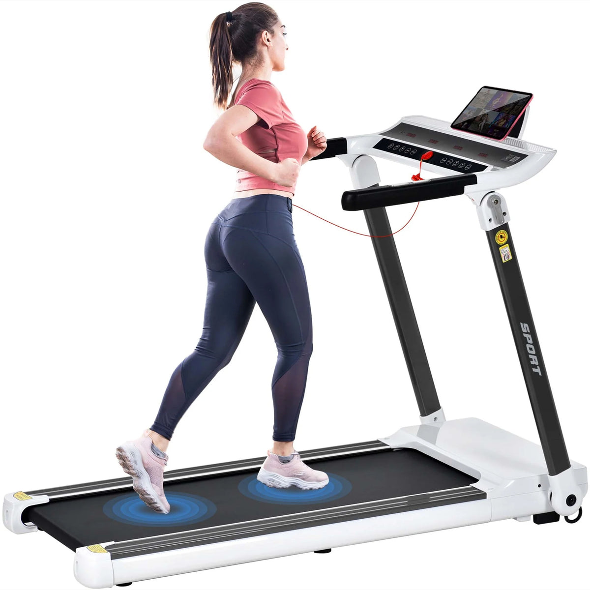 Folding Treadmill 300 lb+ Capacity 3.5 HP Black A9923