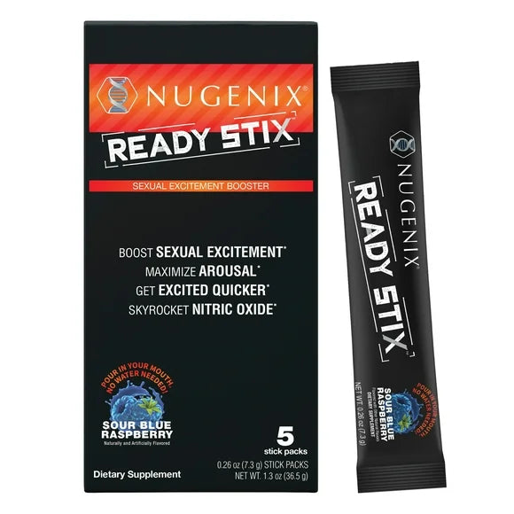 Men's Excitement Booster Supplement 5 Packets Sour Blue Raspberry Powder A517