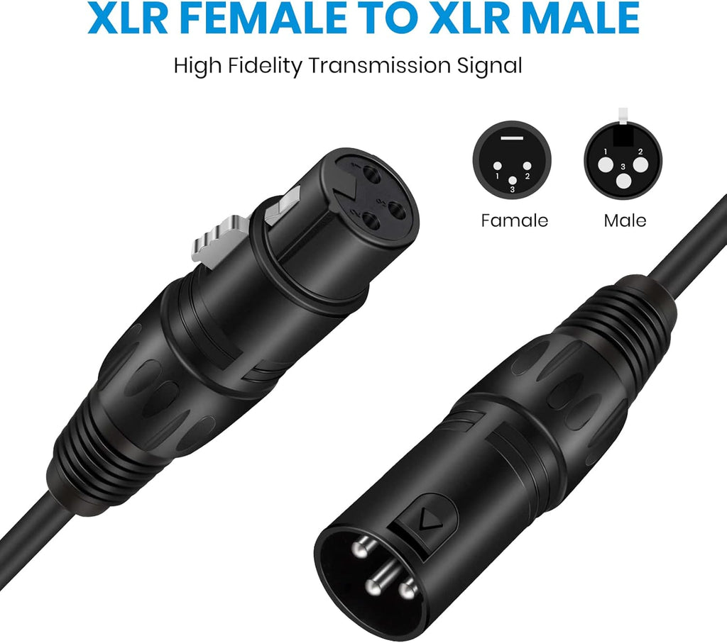 Black 25ft XLR Microphone Cable 3-Pack L783