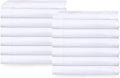 Twin Flat Sheet 66X108 inches Pack of 24 Bright White Cotton Rich U3566