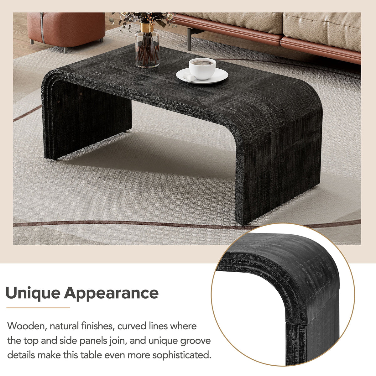 Antique Black Coffee Table O1251