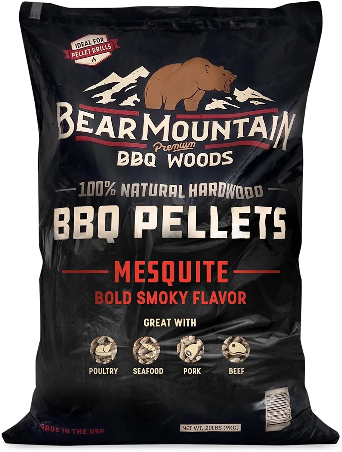 20 Pounds All Natural Hardwood Mesquite BBQ Smoker Pellets 4 Pack W969600