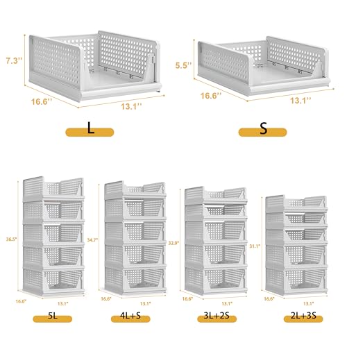 Stackable Plastic Storage Basket Bin H5224