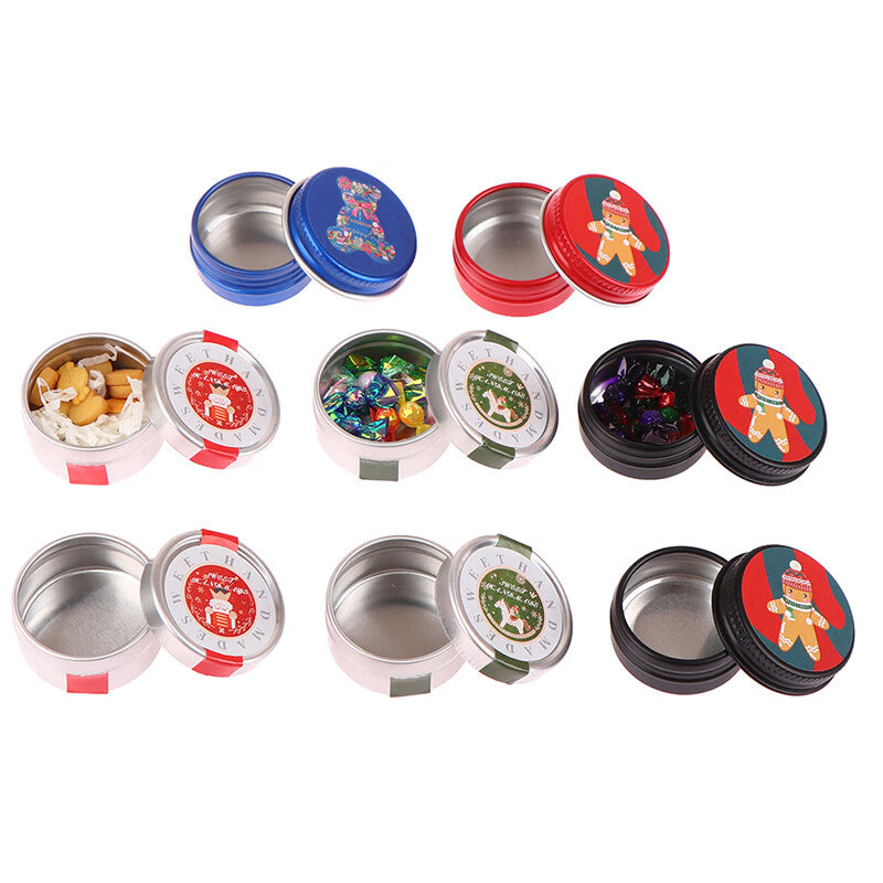 1:12 Dollhouse Mini Christmas Cookies Candy Gift Box Tin Box Y741996