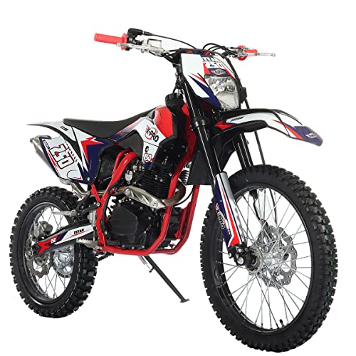 250cc Dirt Bike with 5-Speed Manual Transmission, Electric/Kick Start, 21"/18" Wheels (Black) M4705