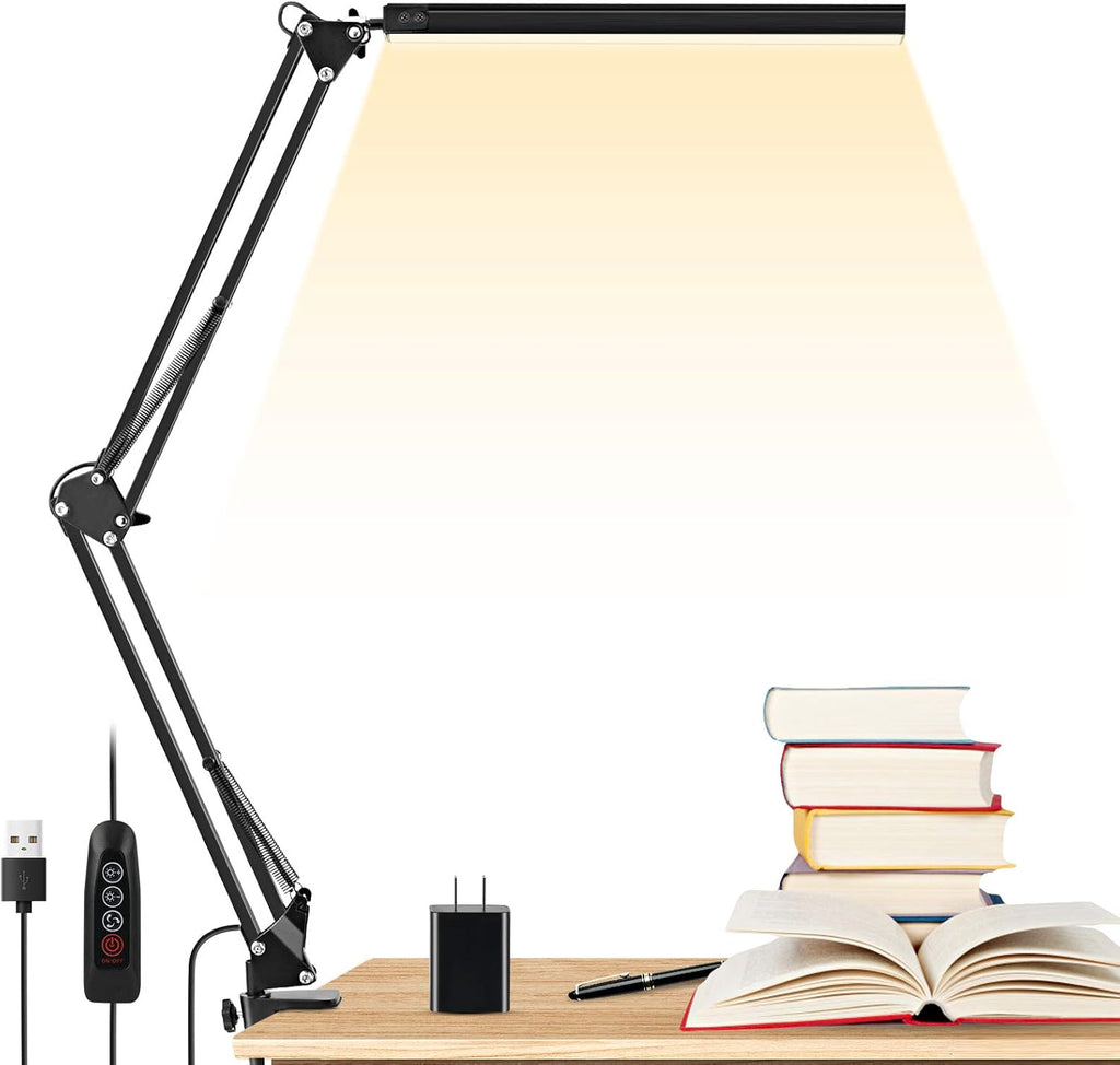 LED Desk Lamp with Clamp, 3 Modes, 30 Brightness Dimmable I1224