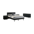 Queen 4 Piece Wood Bedroom Set Black M749547