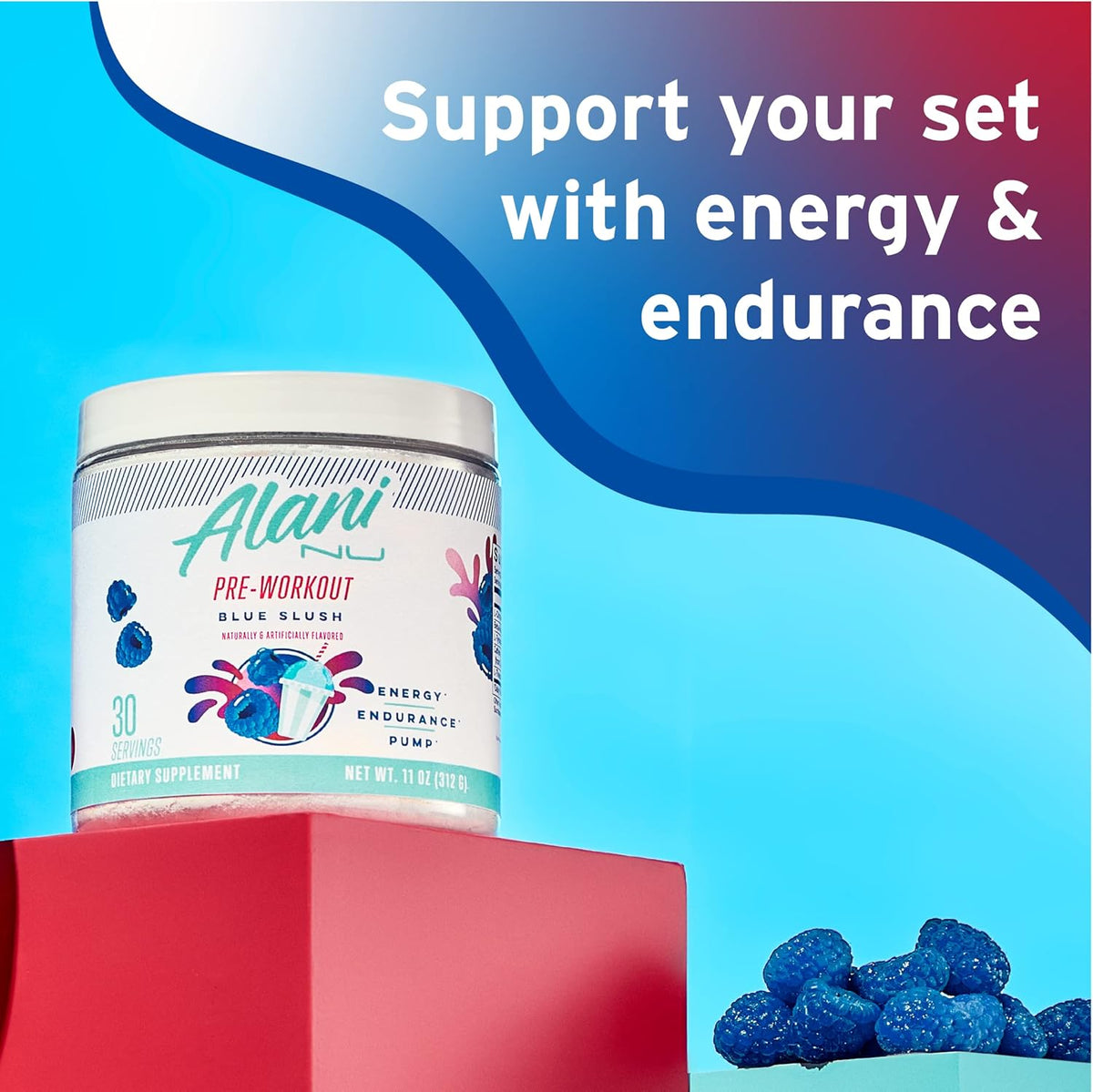 Blue Slush Pre Workout and Sour Peach Rings Post Workout Powder Bundle M410