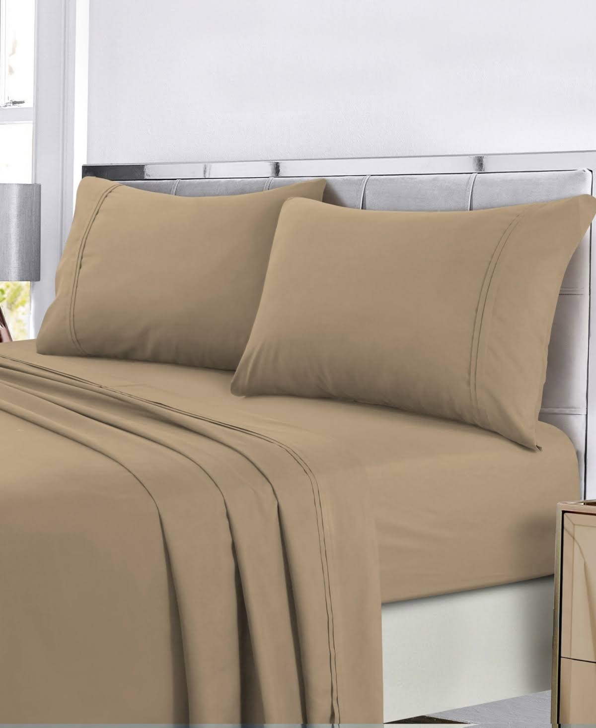 King Dark Red Easy-Care Sheet Set L647