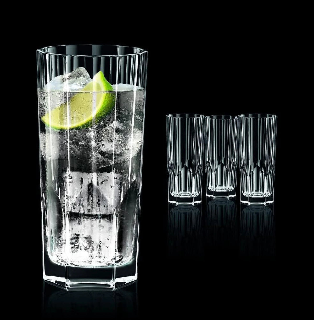 Set Of 4 11- Ounce Crystal Highball Glasses H4536