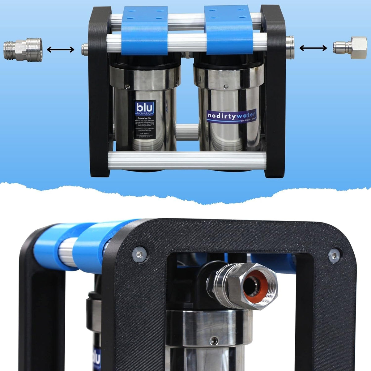 0.2 Micron 2 Stage RV Water Filter System with 5-inch Filters Z22639