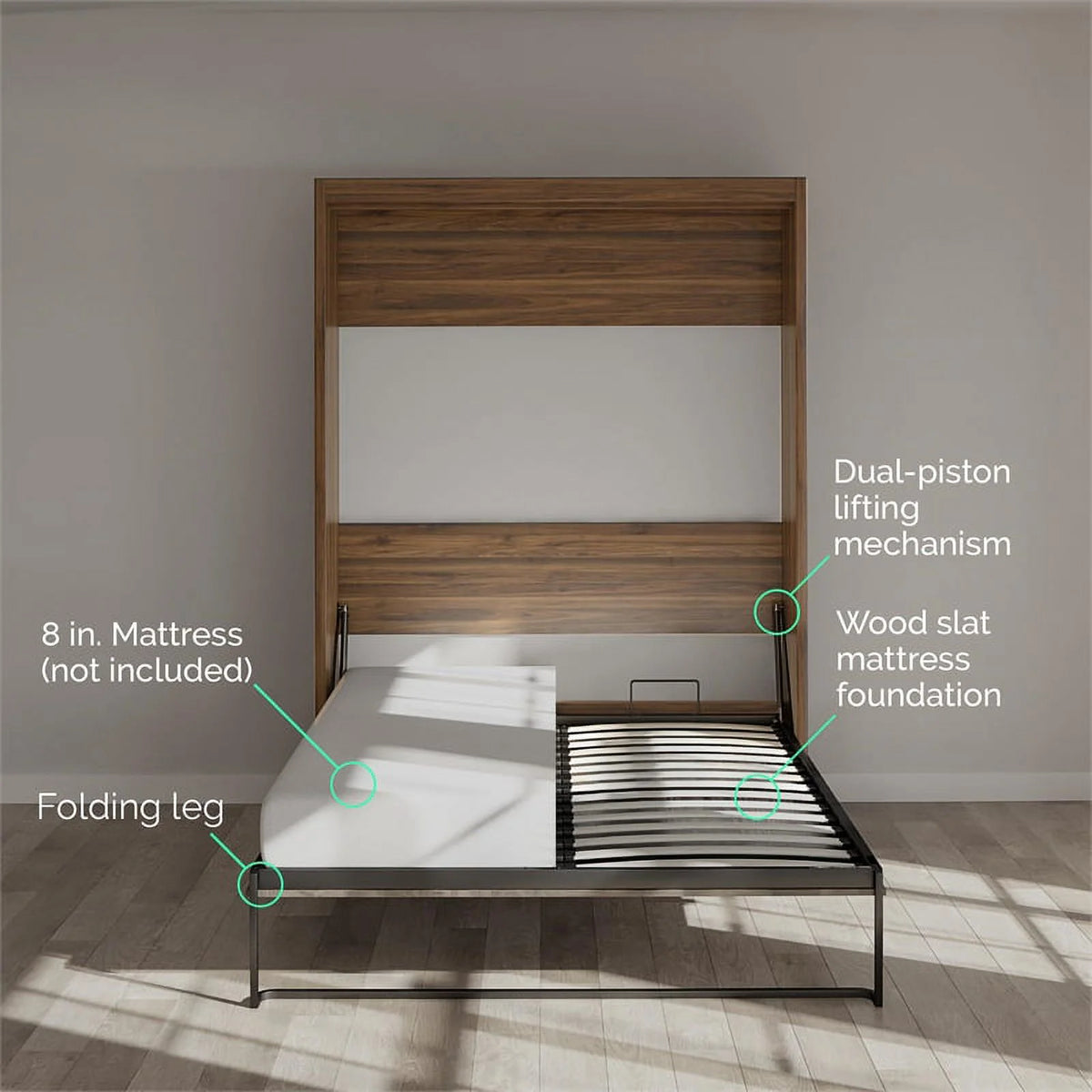 Brown Full Murphy Wall Bed T489