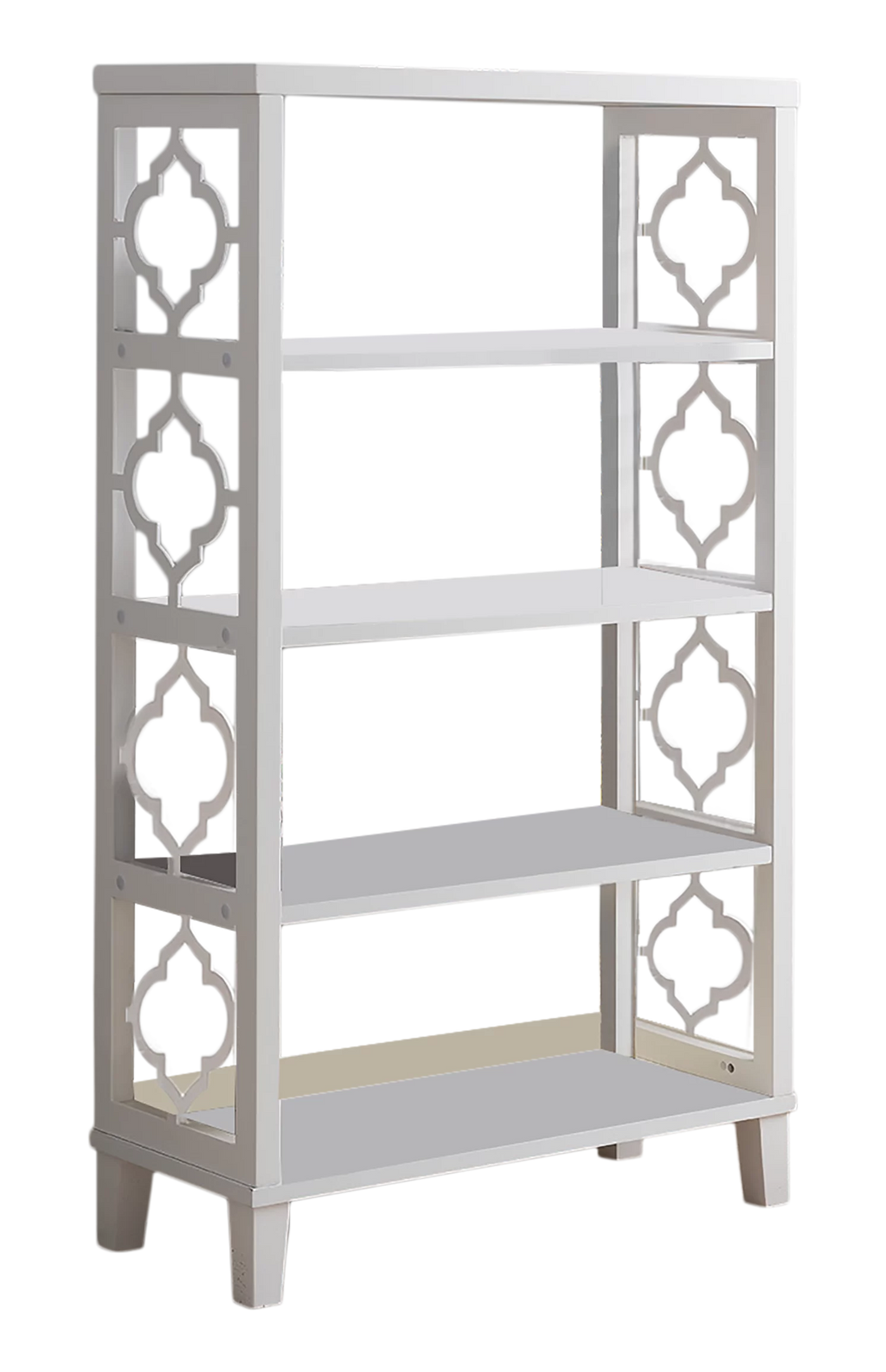 White 5 Tier Wood Bookcase O848253