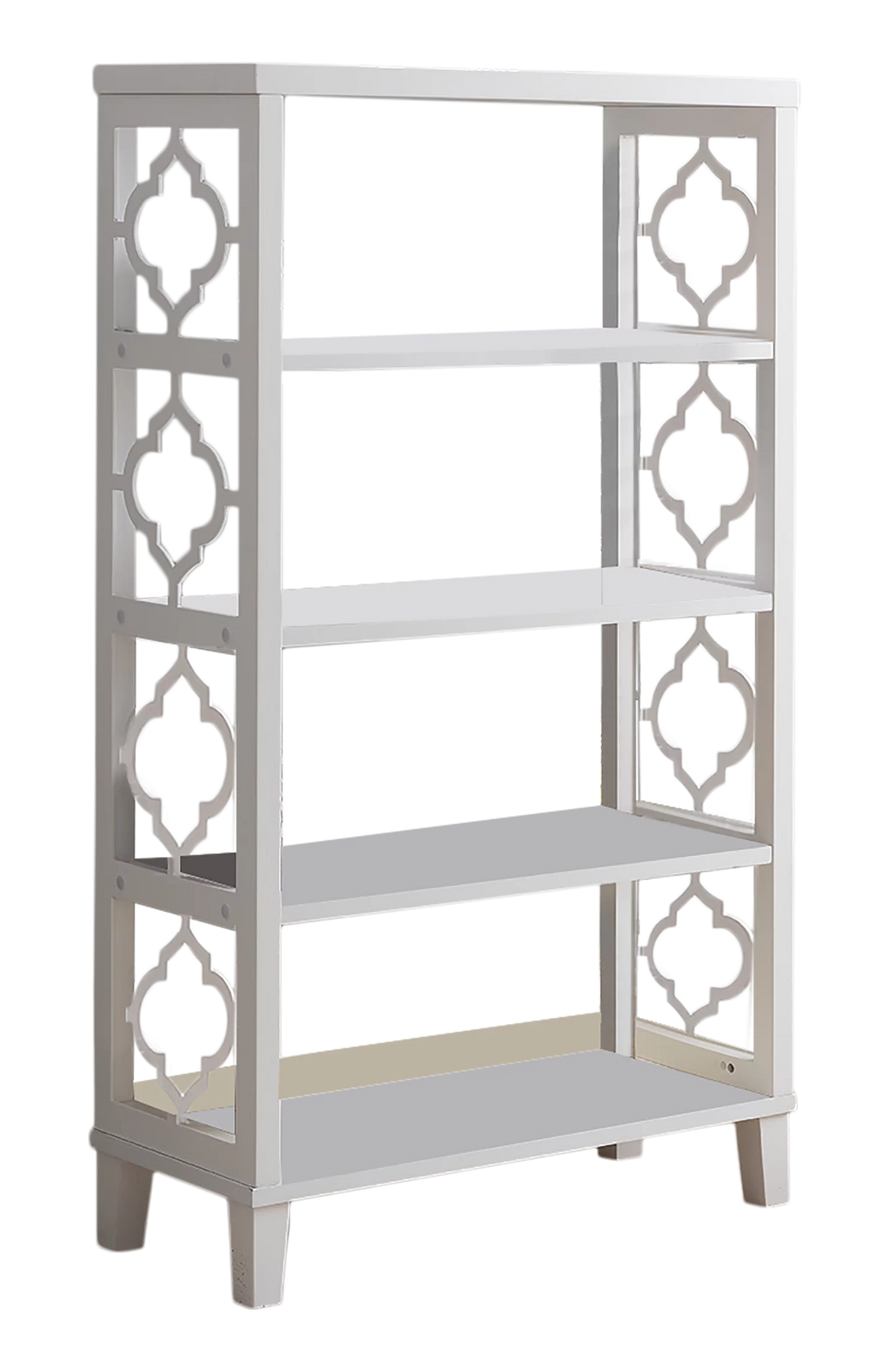 White 5 Tier Wood Bookcase O848253