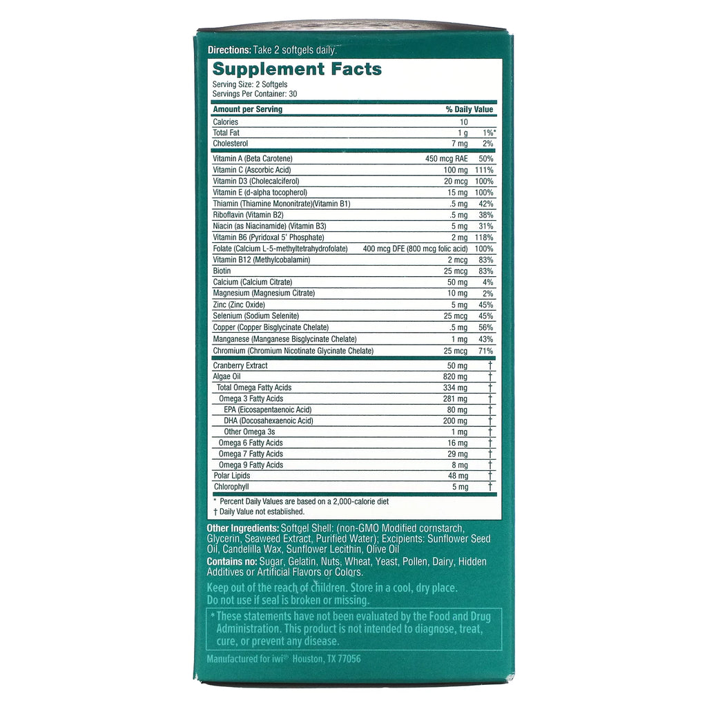 Women's Multivitamin + Vegan Algae Omega-3 30 Day Supply J363
