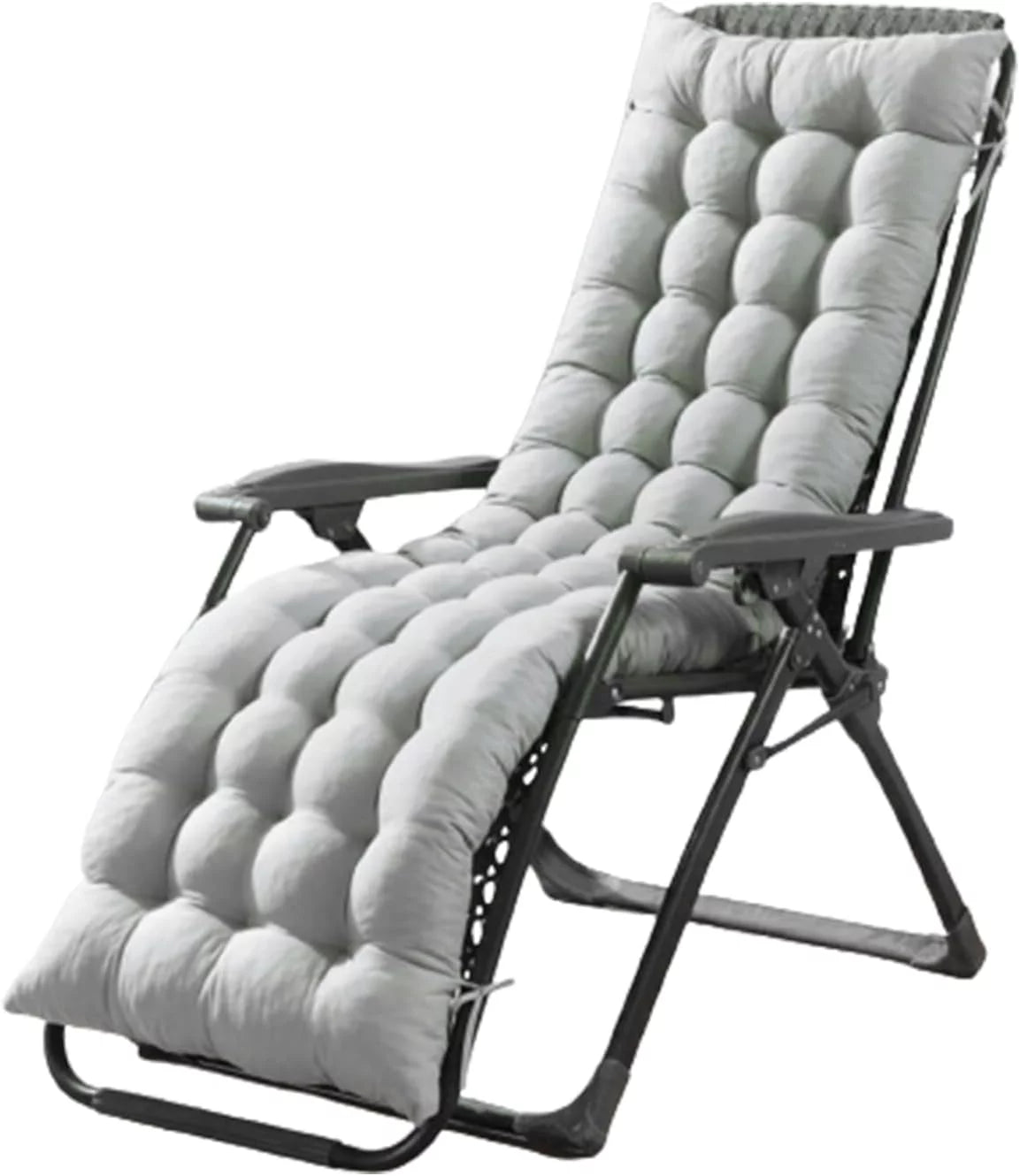 61in Gray Padded Patio Lounger Cushion X234924