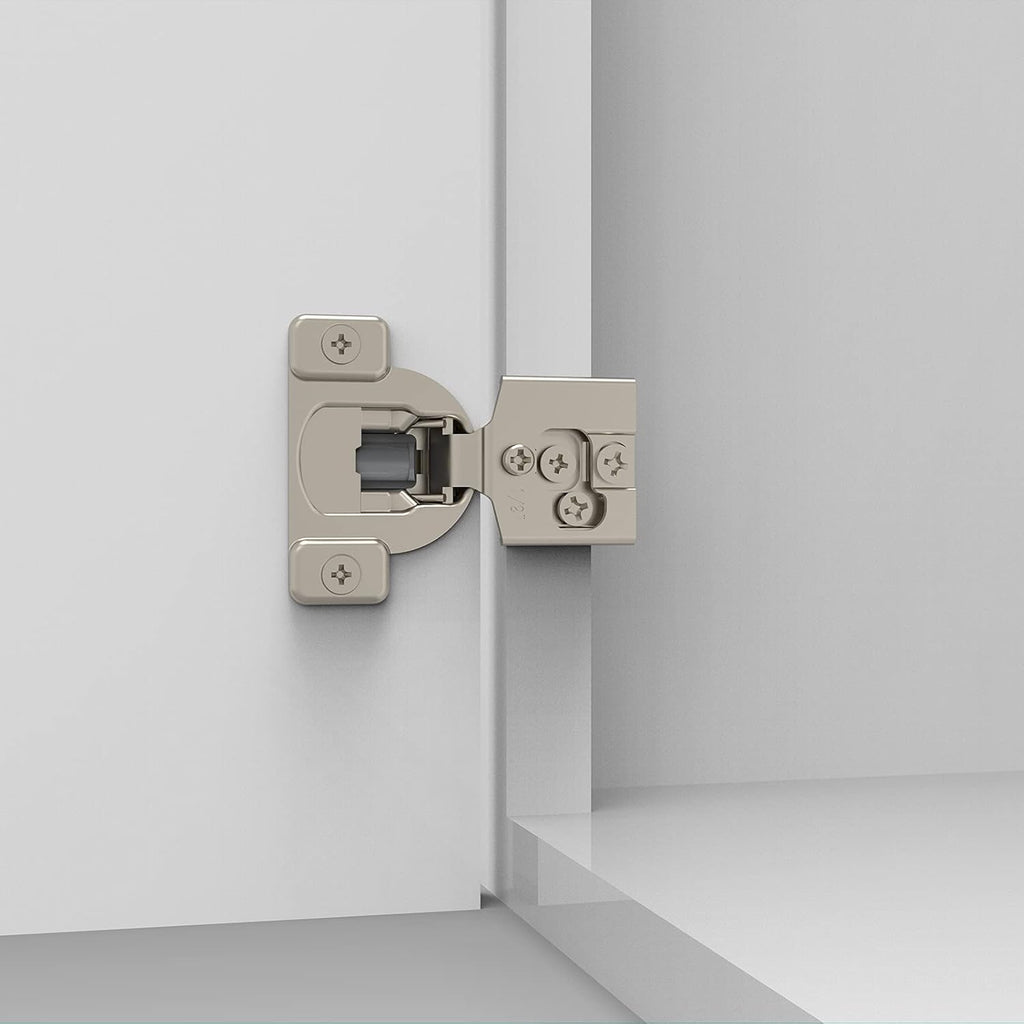 10 Pack Soft Close Cabinet Hinges, 1/2 Inch Overlay, Satin Nickel J83480