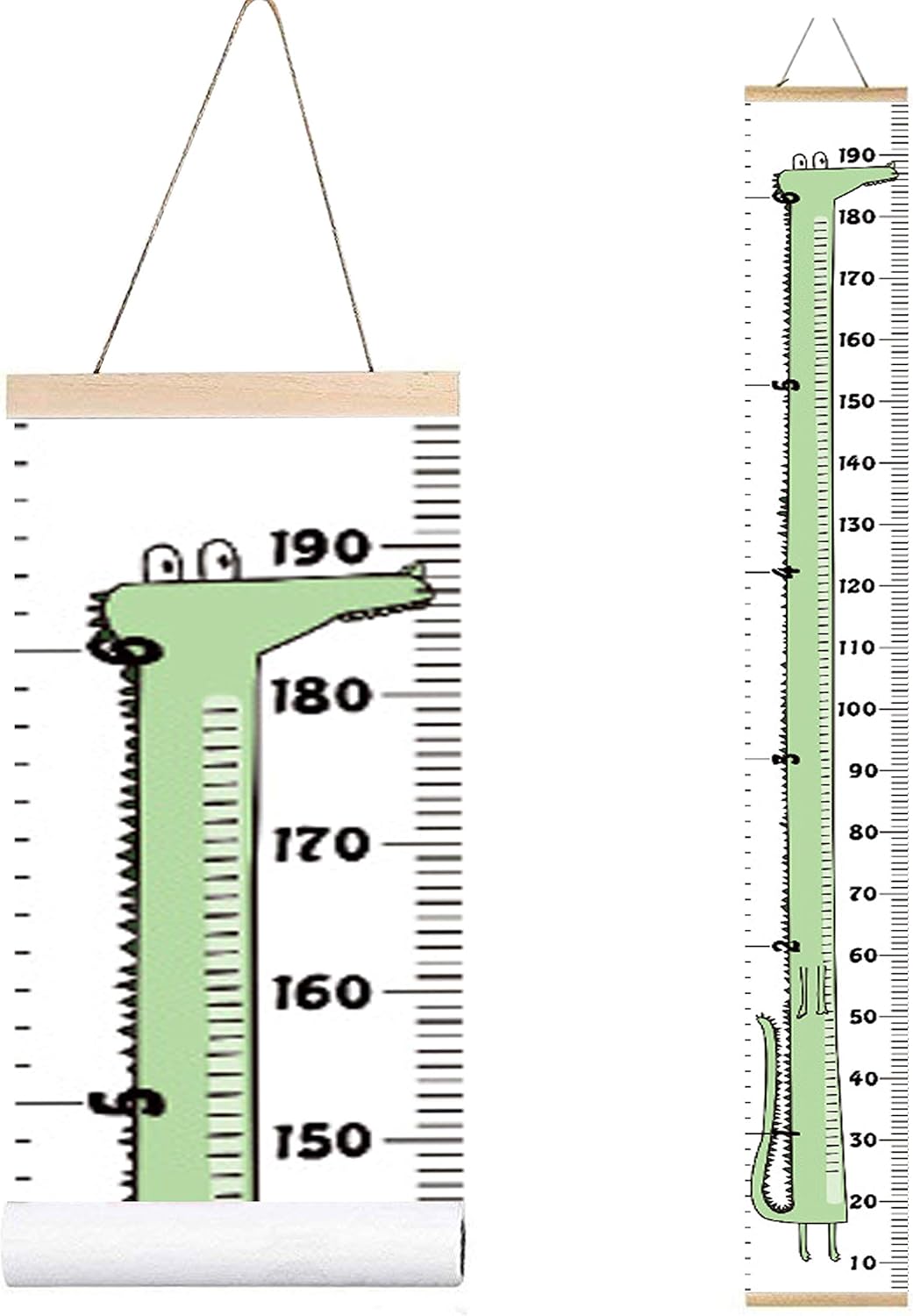 Wood Frame Fabric Canvas Height Measurement Ruler, 7.9 x 79in, Pack of 2 T118