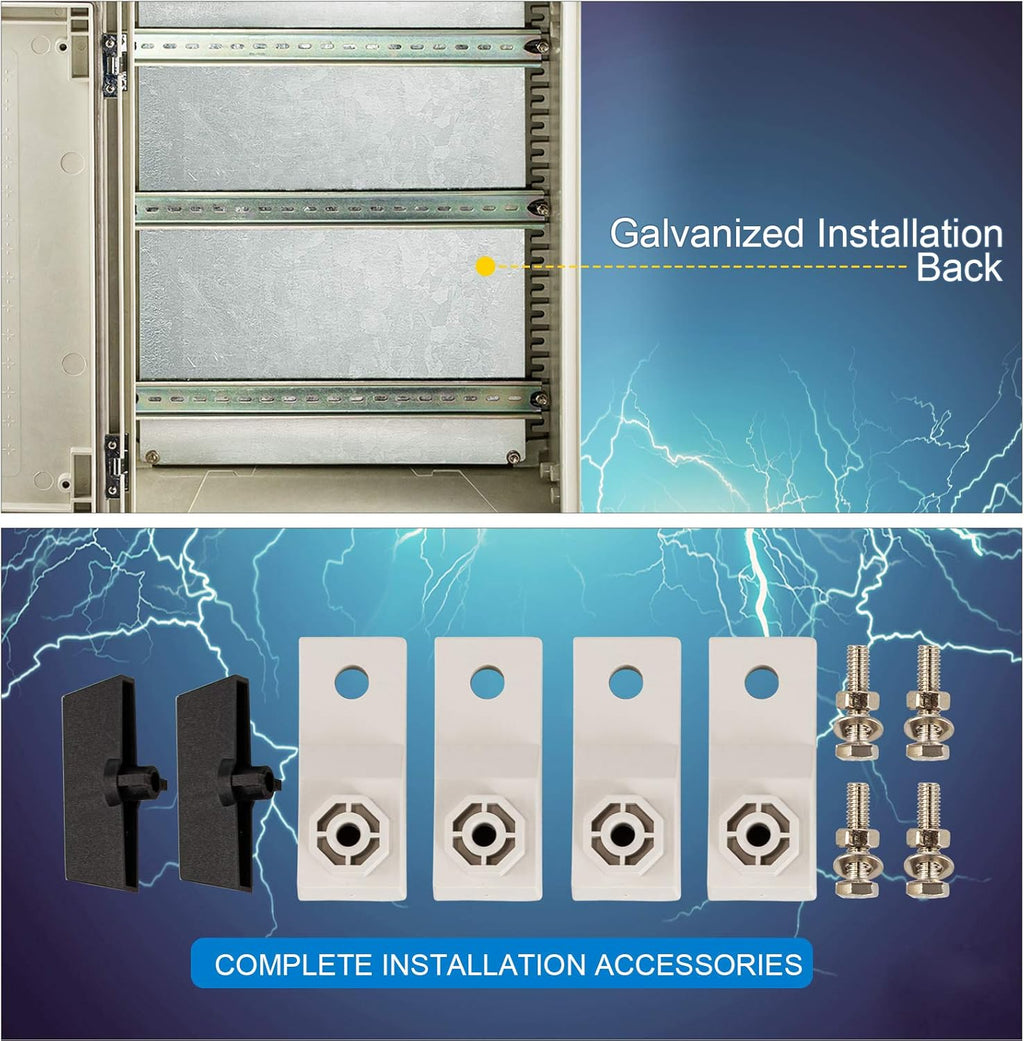 20 x 16 x 8 Inches Wall Mounted Waterproof Electrical Enclosure with Mounting Plate F184339