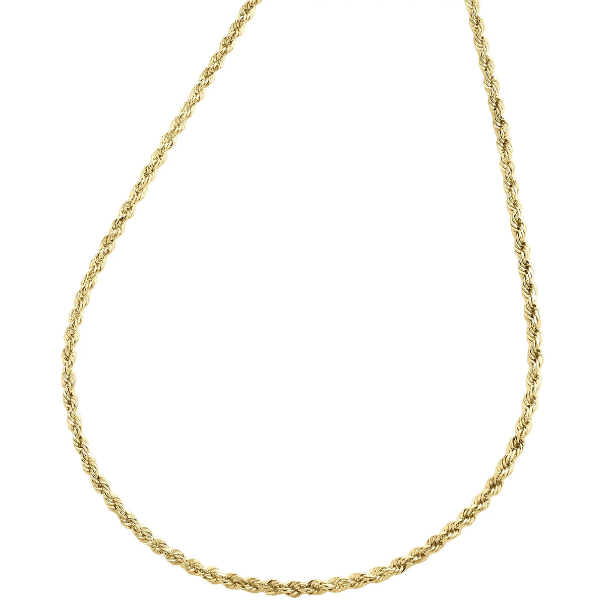 10K Yellow Gold Diamond Cut Rope Chain Necklace 16 Inches E135800