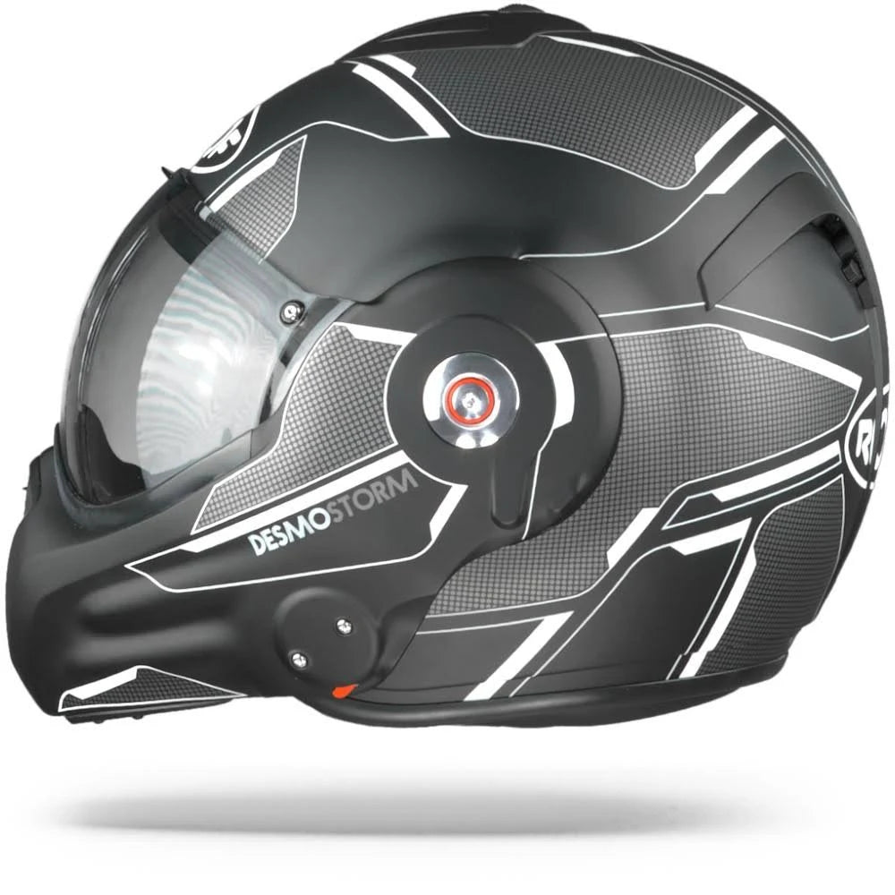 Matt Black Titan White L Motorcycle Helmet P7136