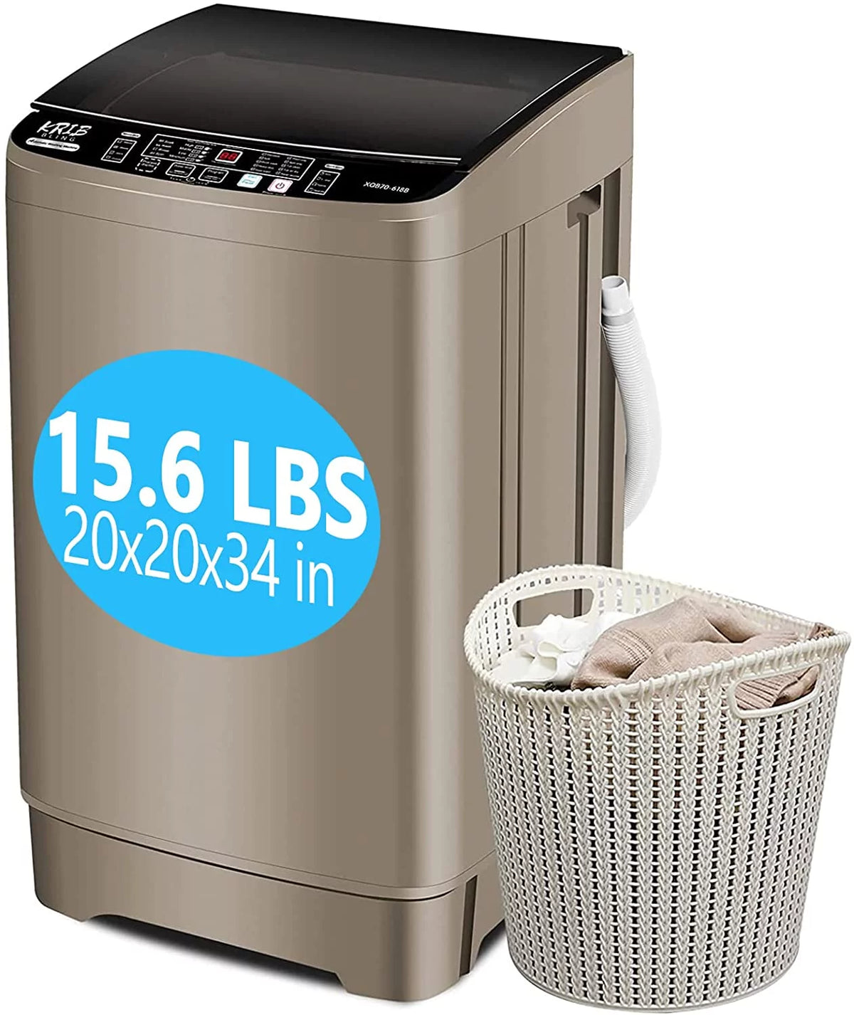 15.6 lbs Portable Compact Washing Machine with Drain Pump C7969