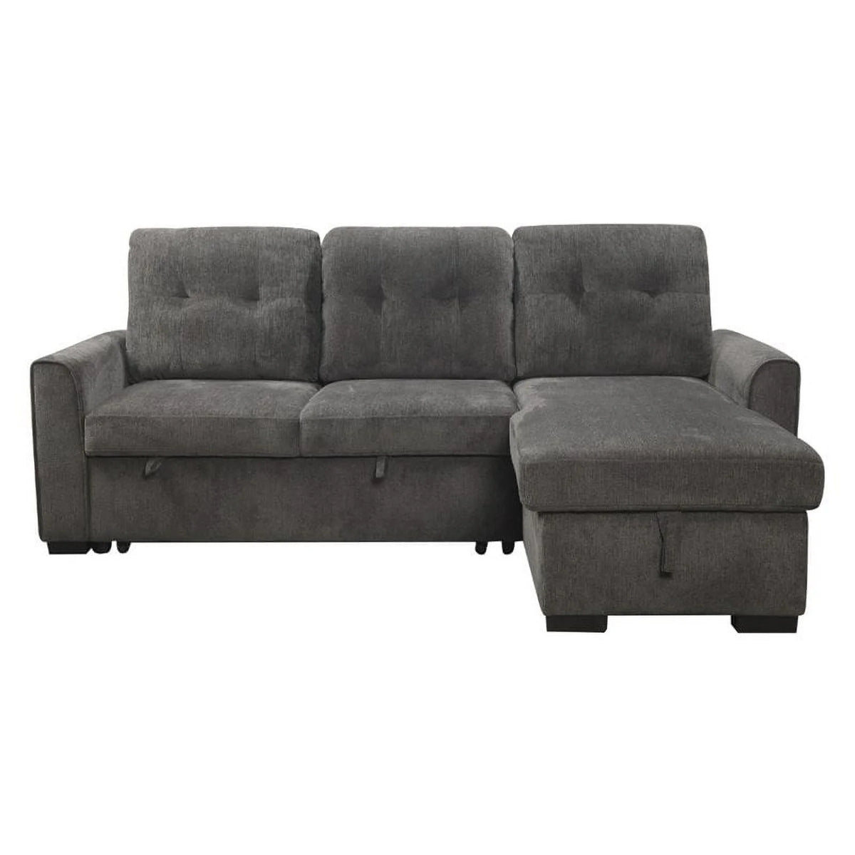 Dark Gray Chenille Reversible Sectional W206
