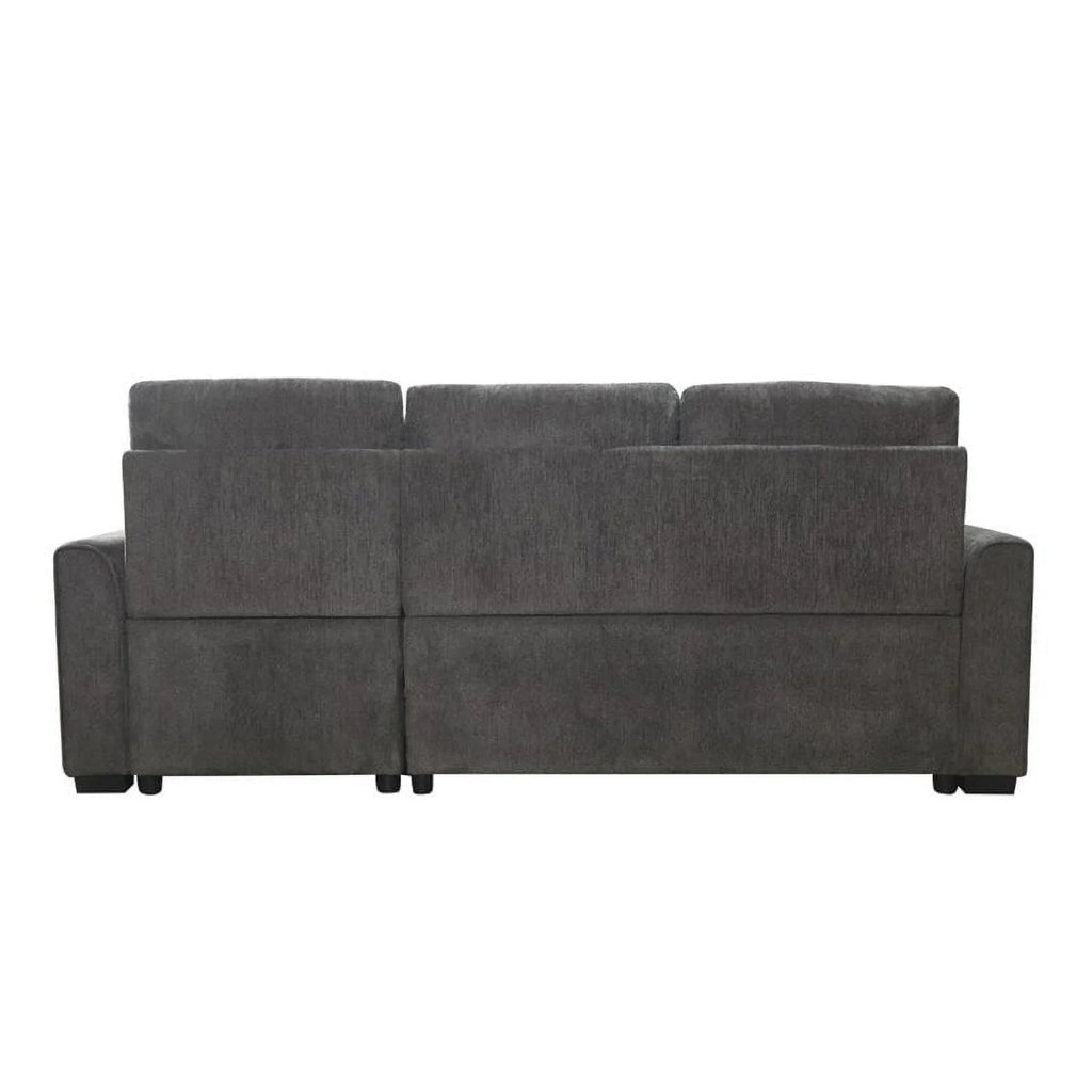 Dark Gray Chenille Reversible Sectional W206
