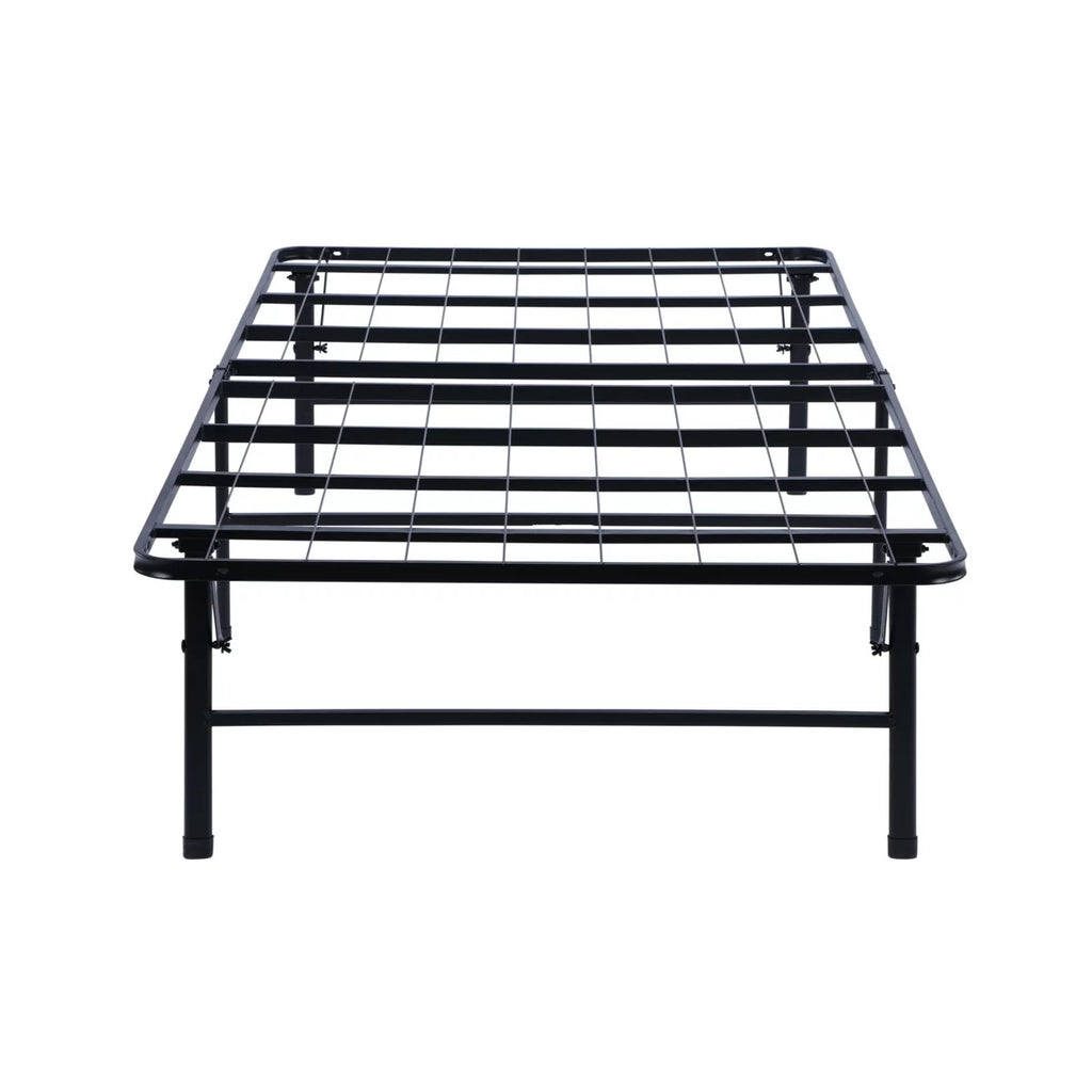 Full Size Low Profile Foldable Metal Bed Frame Black Y75818