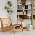 Rattan Armless Accent Chair with Wooden Frame C736