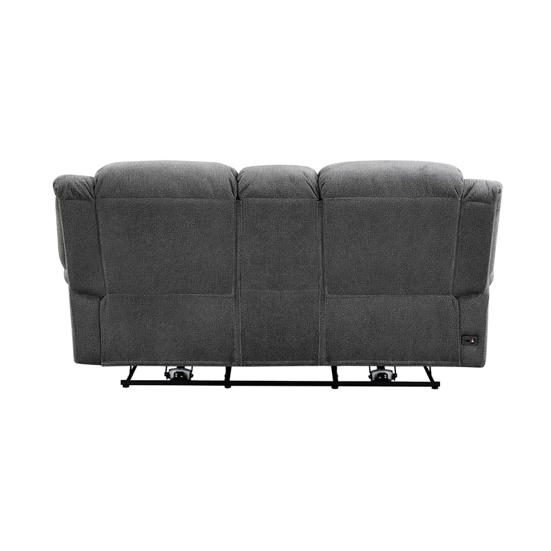 Charcoal Microfiber 2-Piece Power Reclining Sofa Set U912