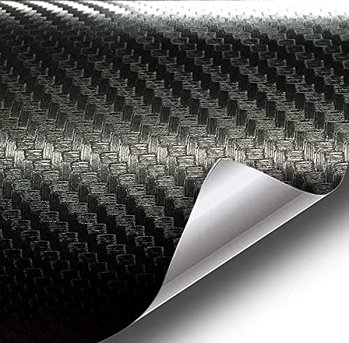 Black Carbon Fiber 5ft x 1ft Car Wrap Vinyl Roll M1470