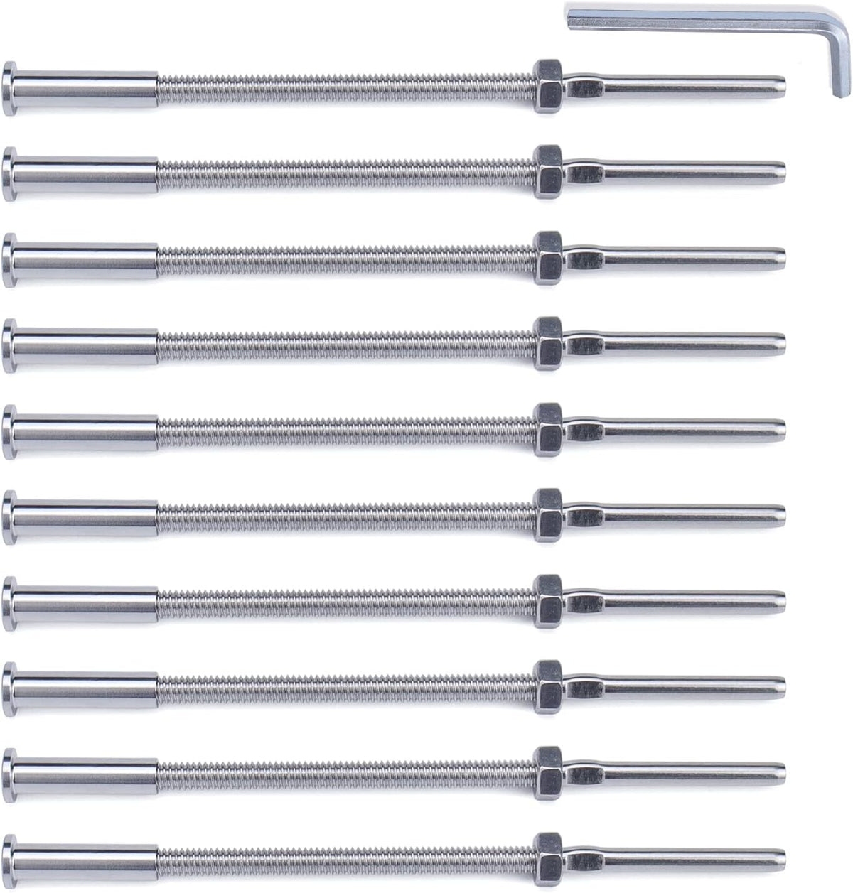 10Pack 1/8 T316 Stainless Steel Cable Railing Kit Hardware F777