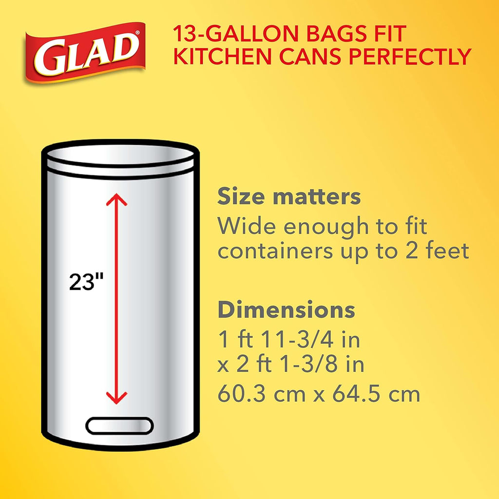 13 Gal Drawstring Kitchen Garbage Bags, 110 Ct P663