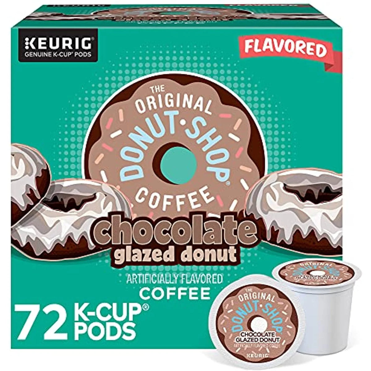 Chocolate Glazed Donut Medium Roast Coffee, 72 Count R619
