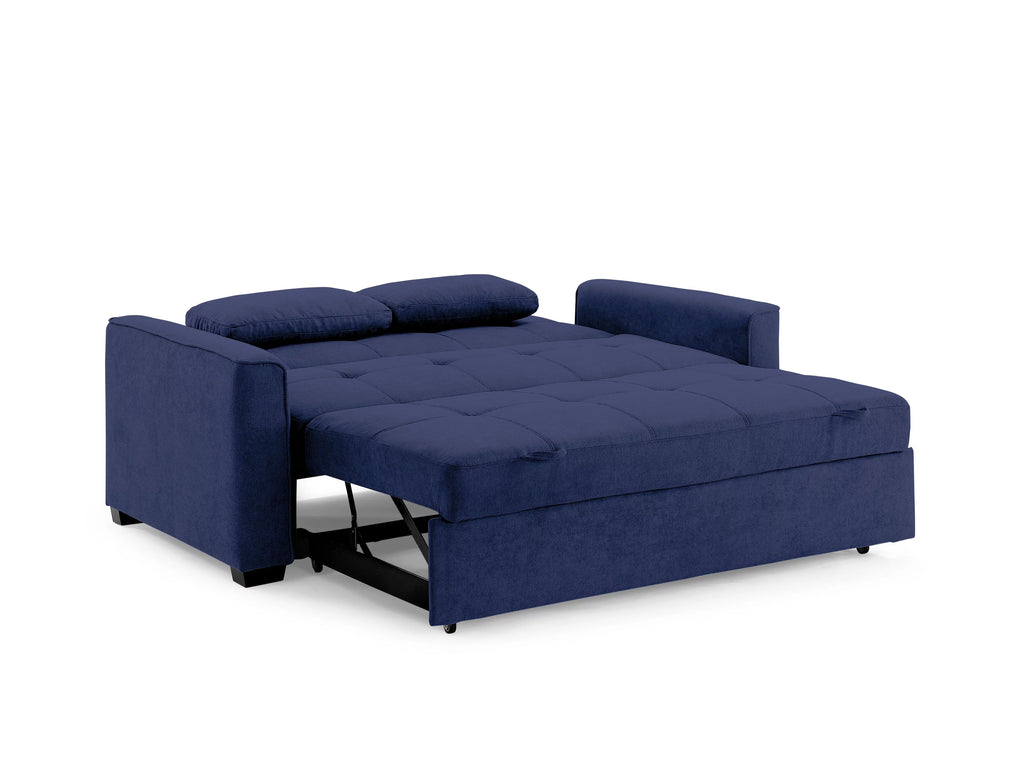 Navy Chenille Queen Size Sleeper Sofa Z789134