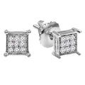 0.06 Carat Round Lab Grown White Diamond Stud Earrings, 925 Sterling Silver C62030