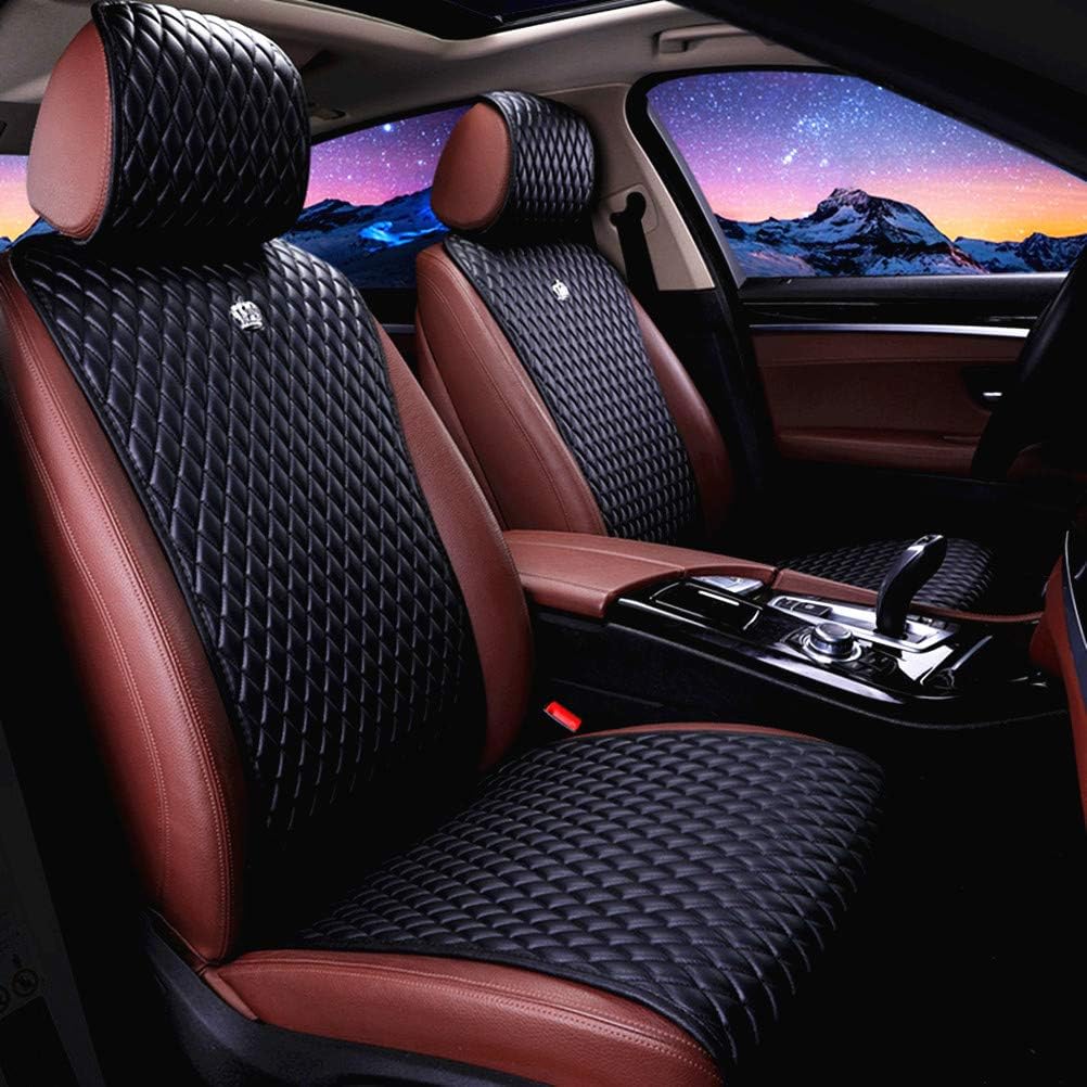 Black Leather Car Seat Cover 9PCS Universal C117