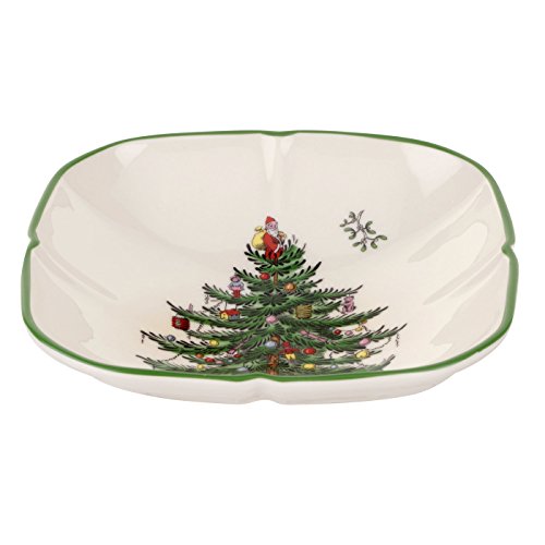 Christmas Tree 14-Inch Tree-Shaped Serving Plate Fine Porcelain Holiday Tableware Z4519