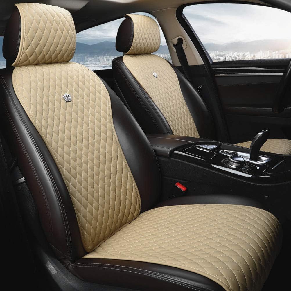 Black Leather Car Seat Cover 9PCS Universal C117
