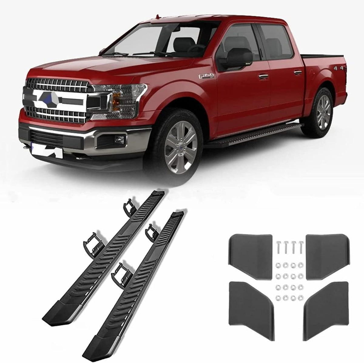 Aluminum Side Steps Nerf Bars with Step Pad 2Pcs A16934