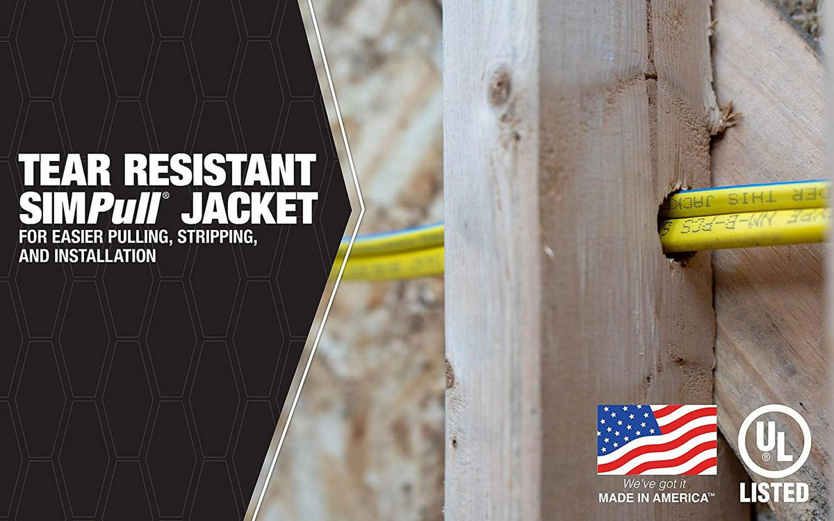25' 12/2 with ground NM-B Yellow Electrical Wire W7153