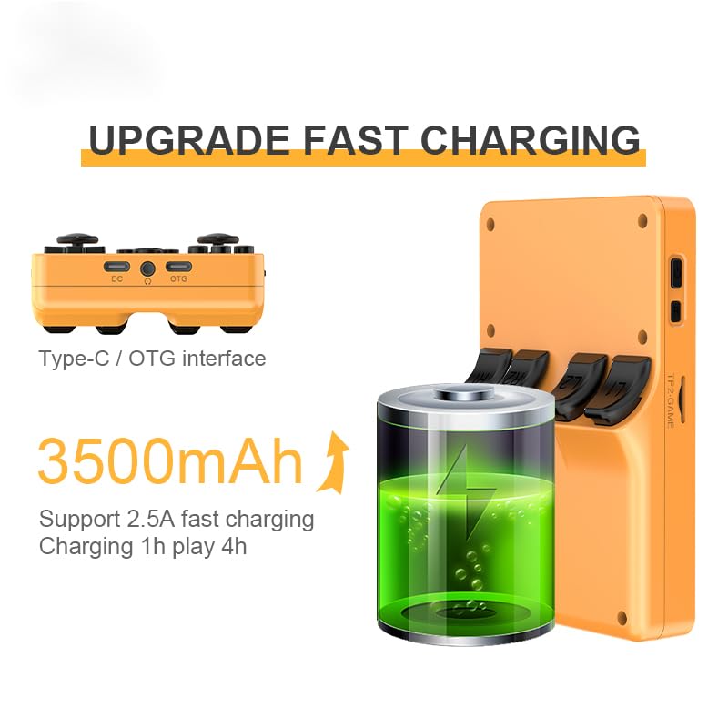 Yellow 3.5" IPS Screen Handheld Game Console E8519