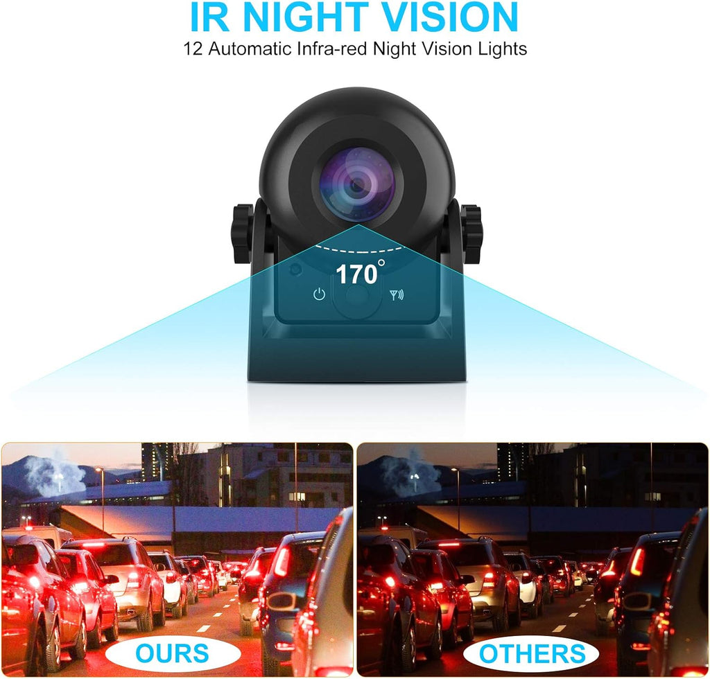 Wireless Reversing Camera Kit with 3.5 LCD Monitor IP68 Waterproof Night Vision N26007