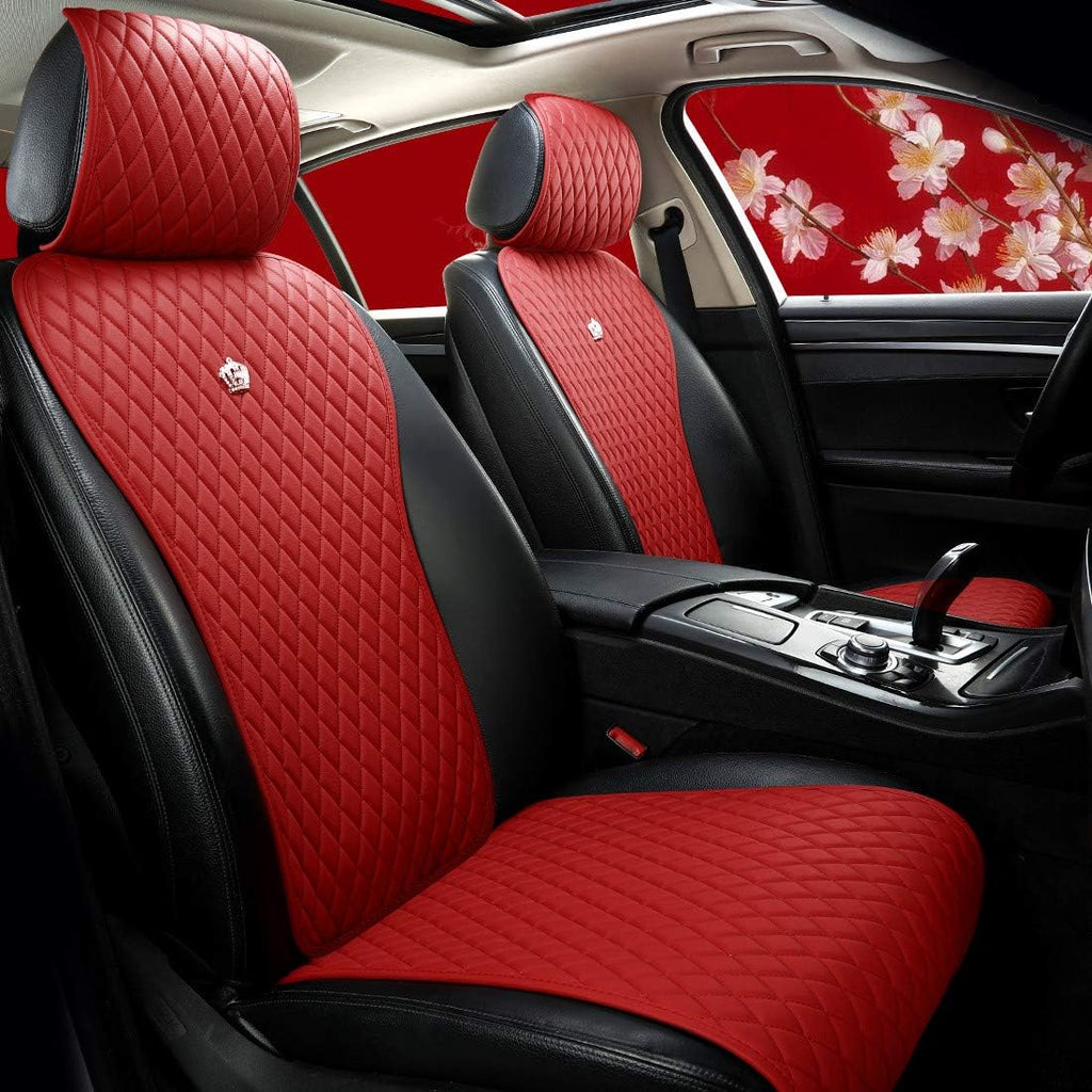Black Leather Car Seat Cover 9PCS Universal C117