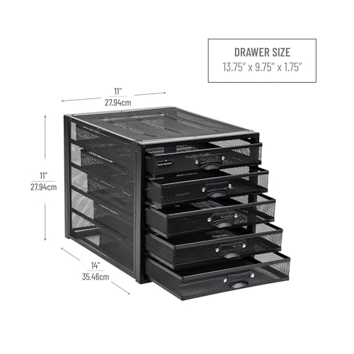 10-Drawer Metal Mesh Desk Organizer, Silver Q367685